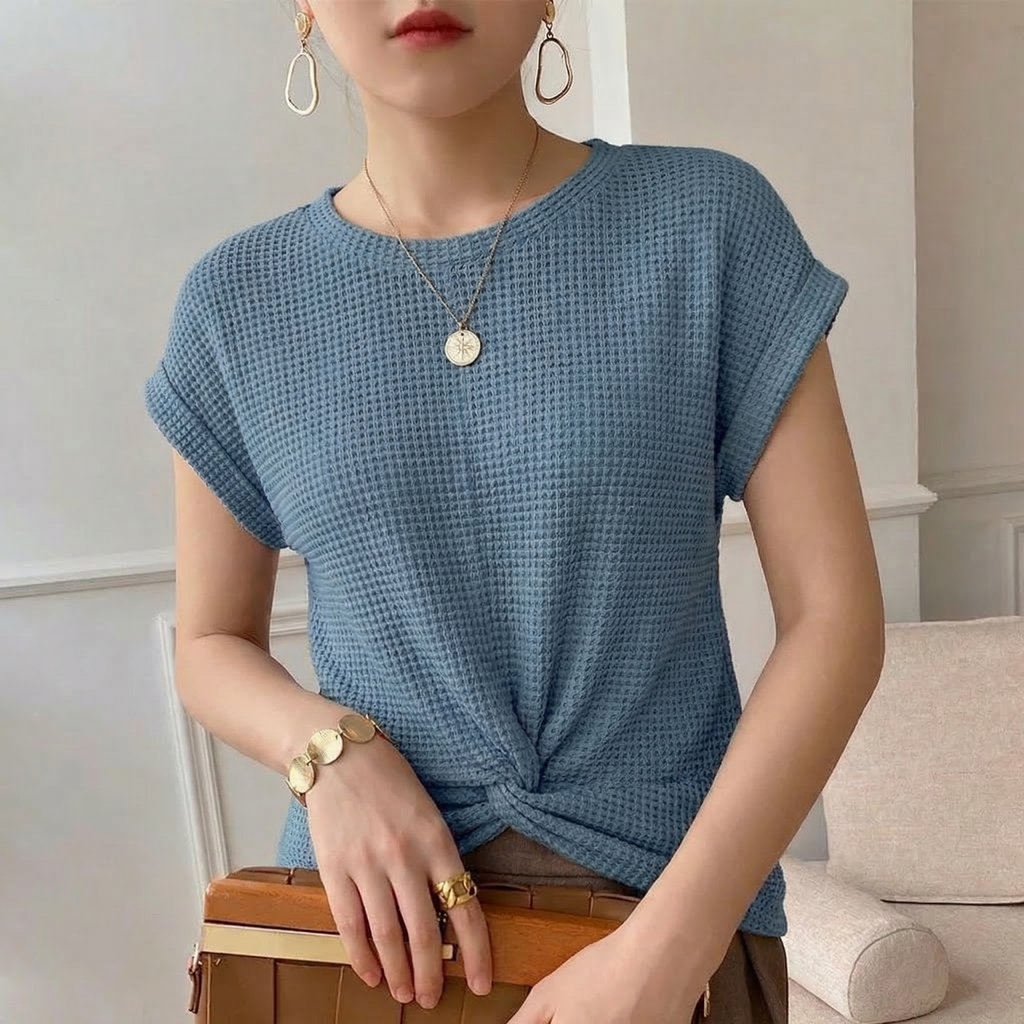 Oliver & Blake Amber Waffle Knit Women's Top