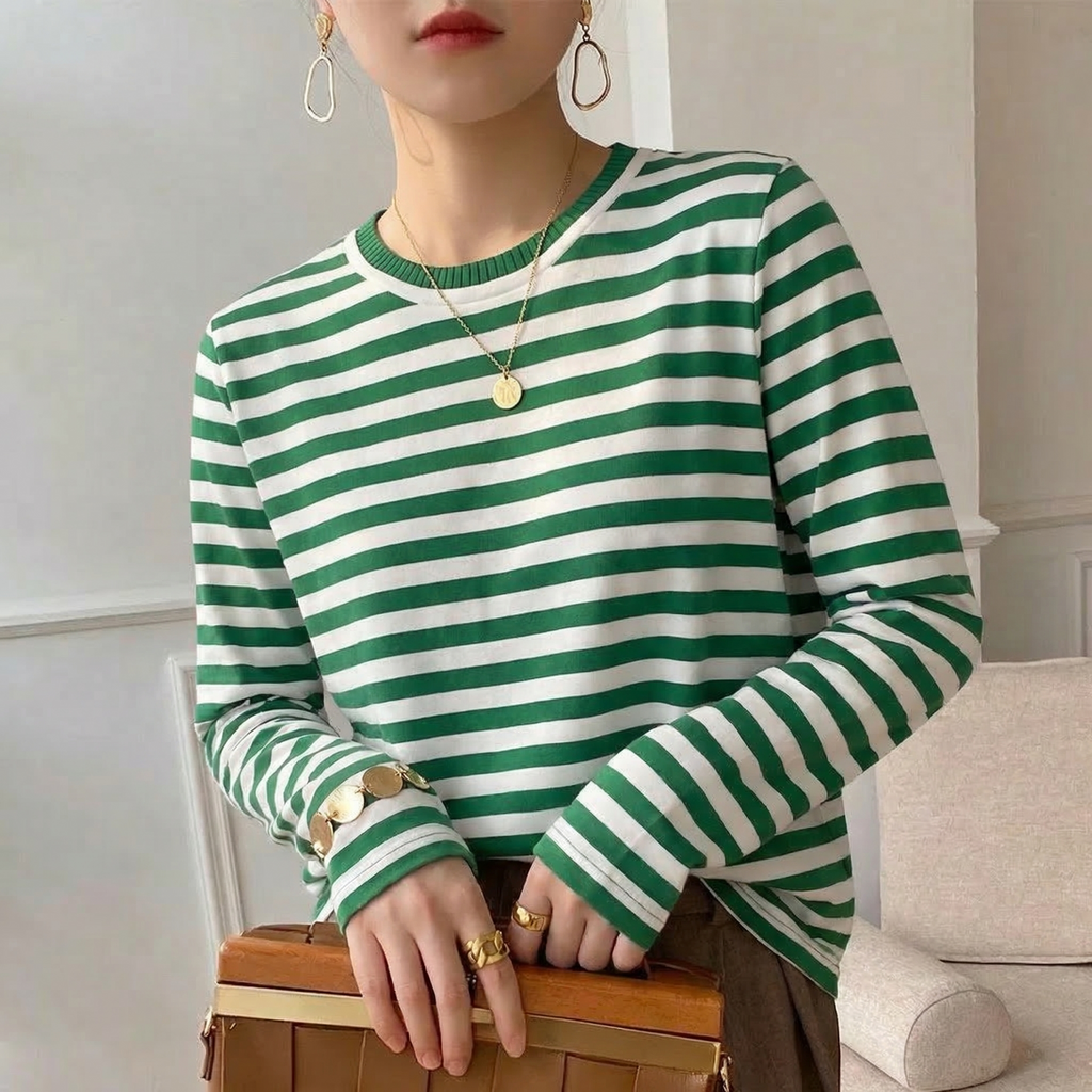 Oliver & Blake Gail Striped Cotton Women's Tee