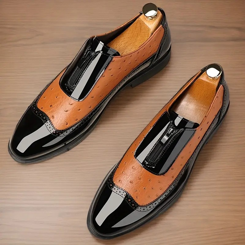 Saint Aurell Men's Oxford Ostrich Leather Dress Shoes