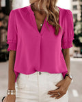 Roselle Vibrant Puff Sleeve Women's Blouse