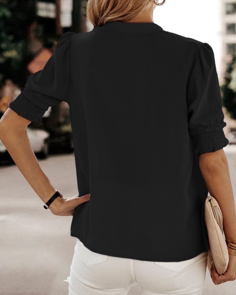 Roselle Vibrant Puff Sleeve Women's Blouse