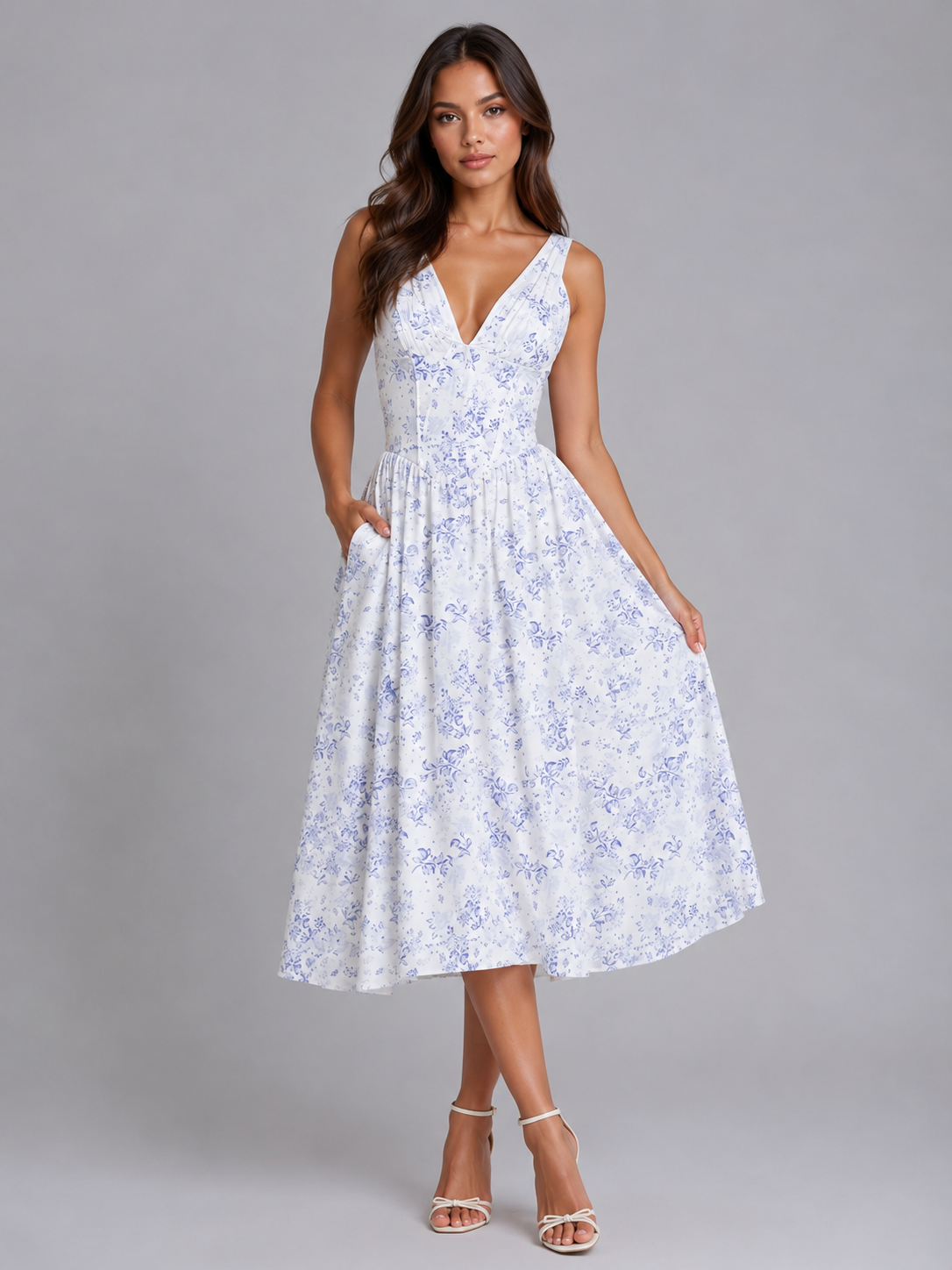 Floral Summer Occasion Women's Midi Dress