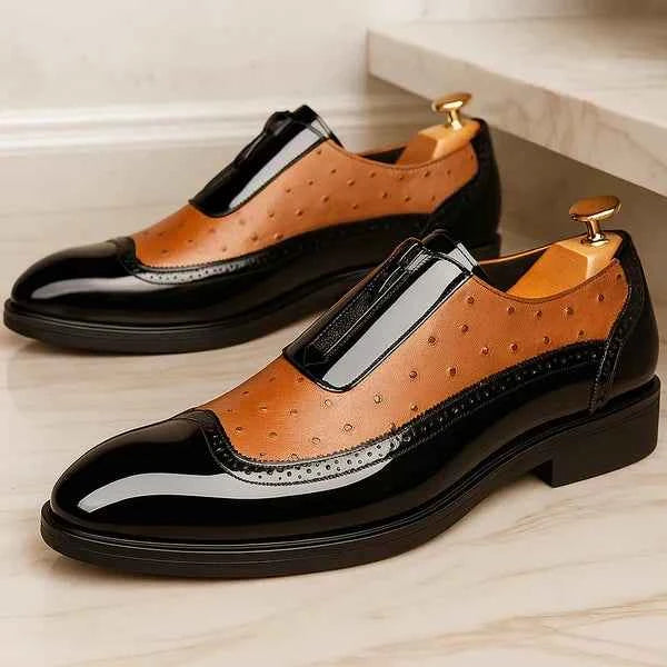 Men's Oxford Ostrich Leather Dress Shoes