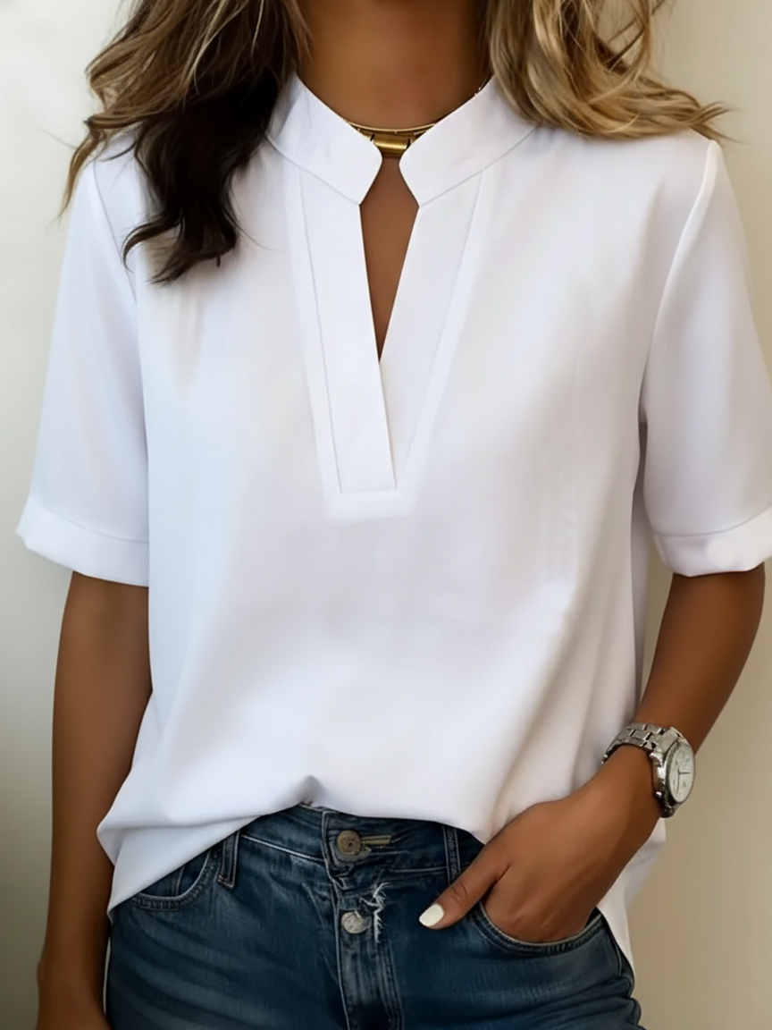 Elowen Elegant V-Neck Women's Blouse