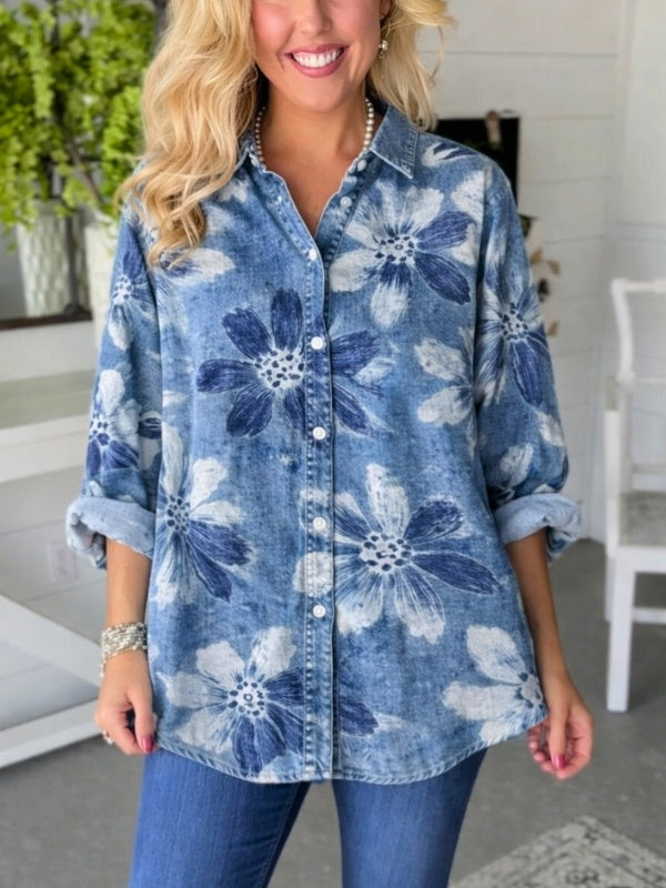Flora Relaxed Floral Print Women's Shirt