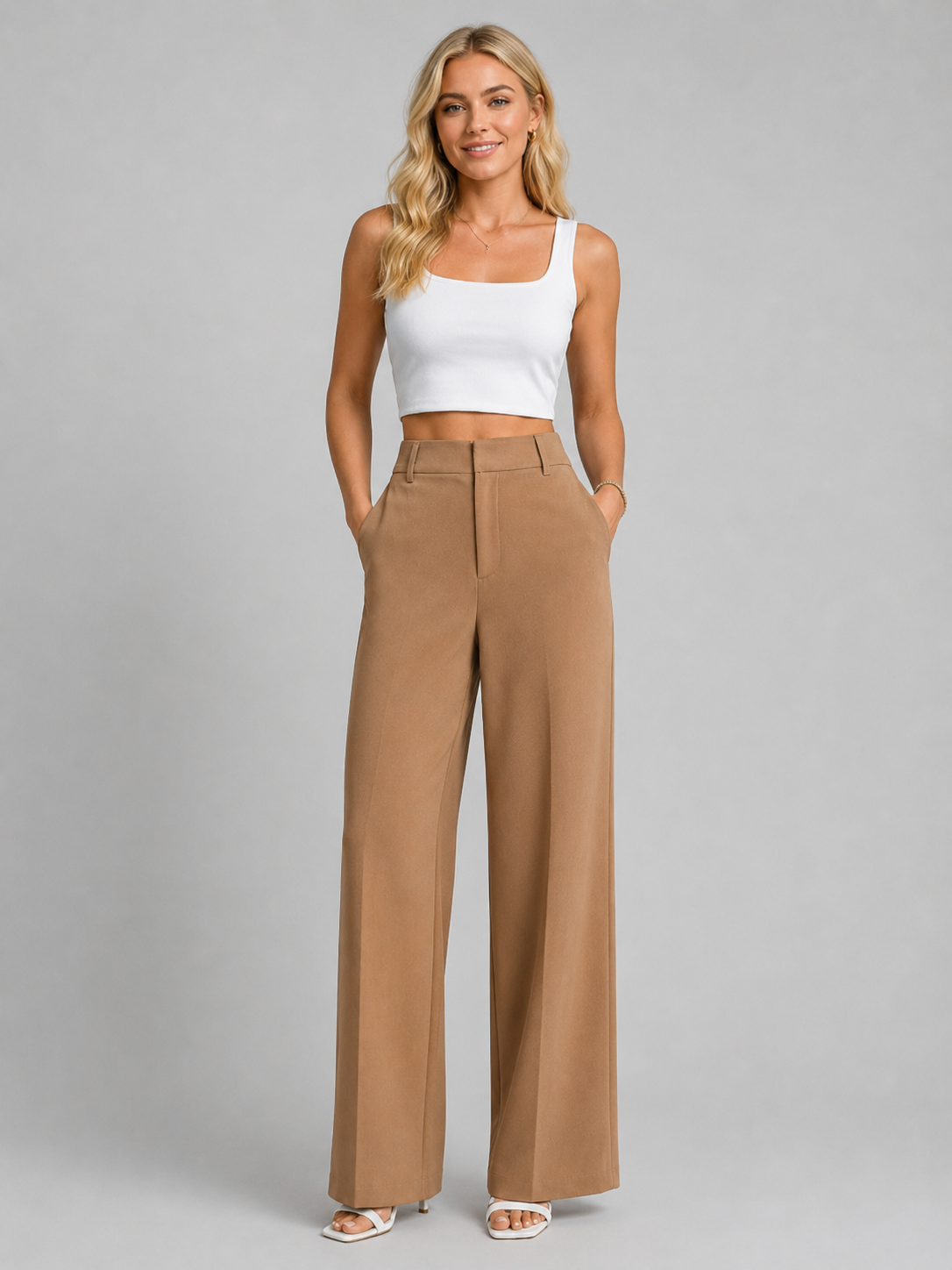 High Waisted Wide-Leg Women's Trousers