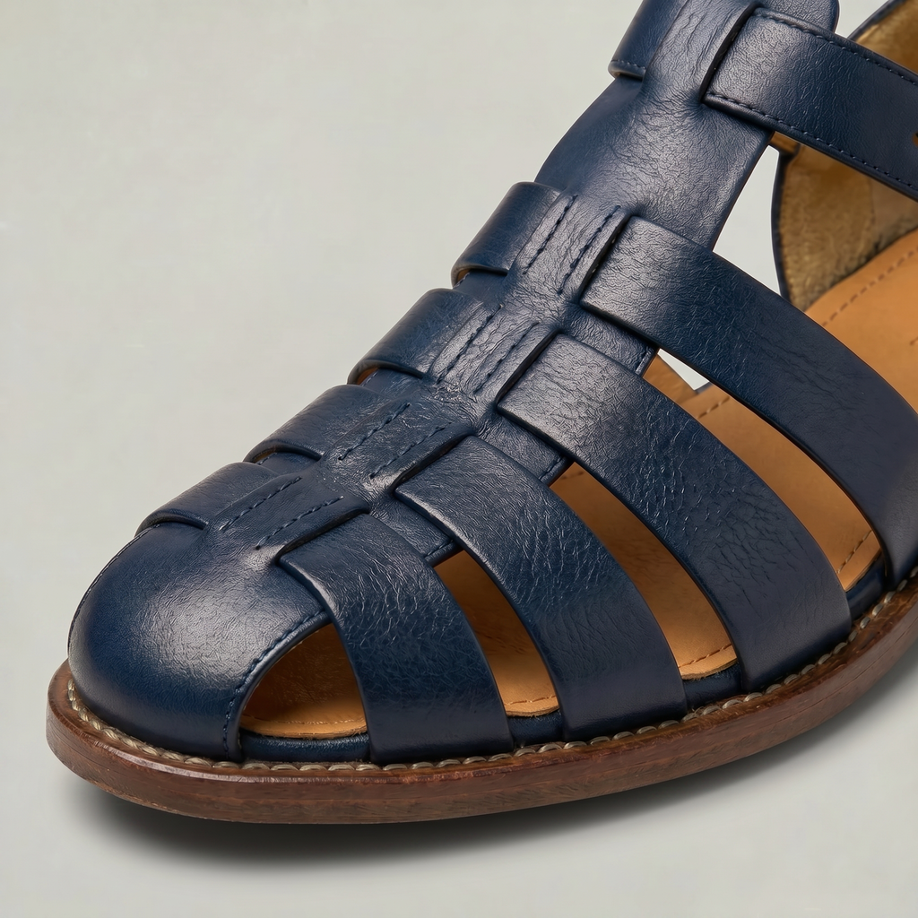 Leather Closed Toe Fisherman Men's Sandals