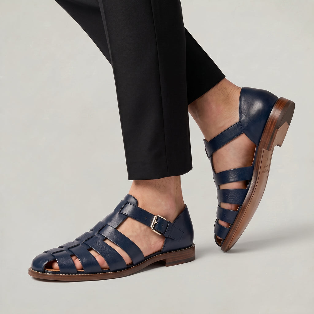 Leather Closed Toe Fisherman Men's Sandals
