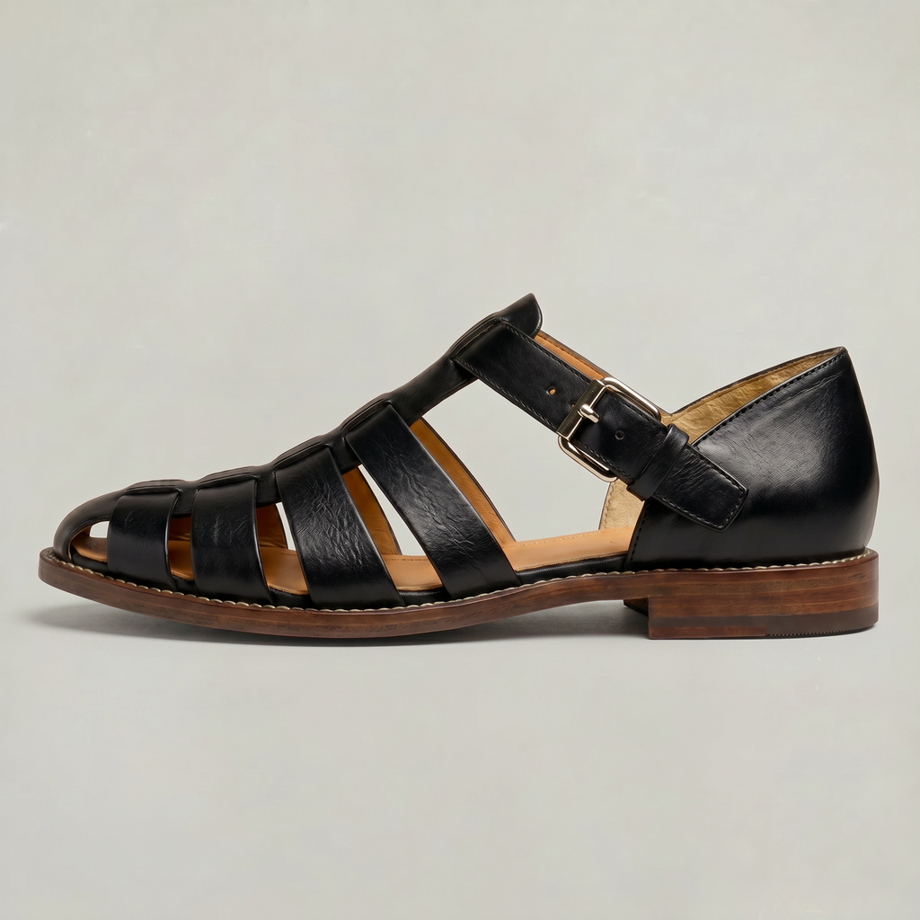 Leather Closed Toe Fisherman Men's Sandals
