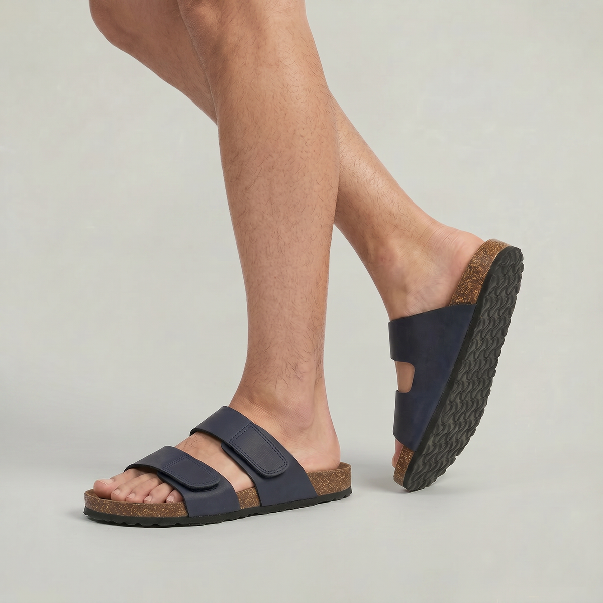 Men's Double Strap Open Toe Slides