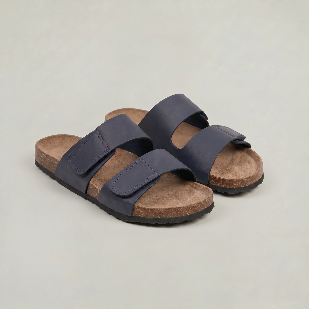 Men's Double Strap Open Toe Slides