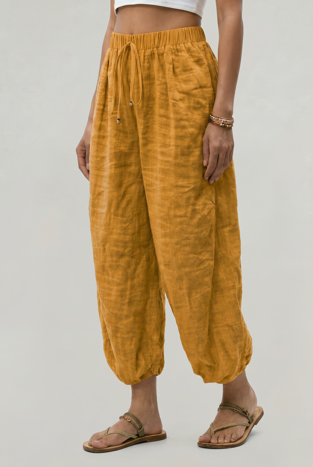 Wide Leg Linen Women's Trousers