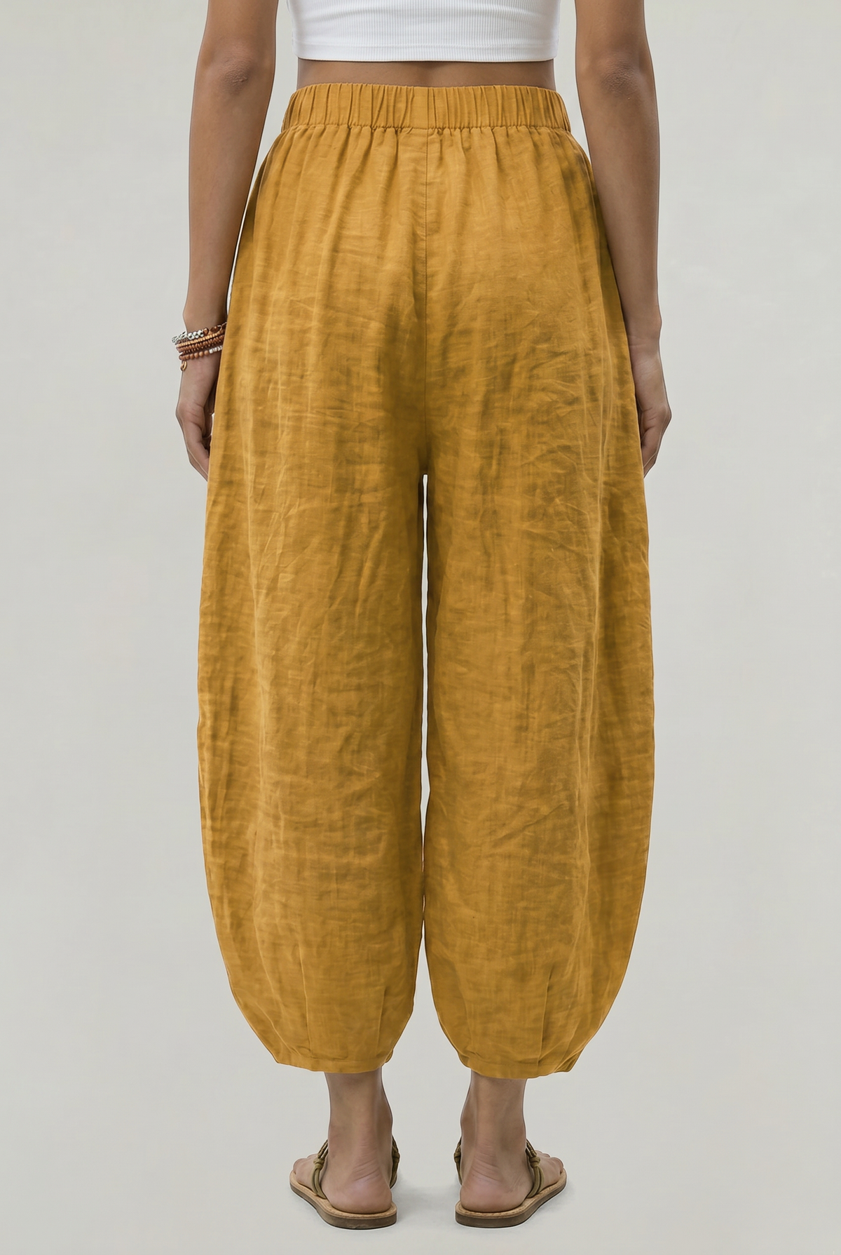 Wide Leg Linen Women's Trousers