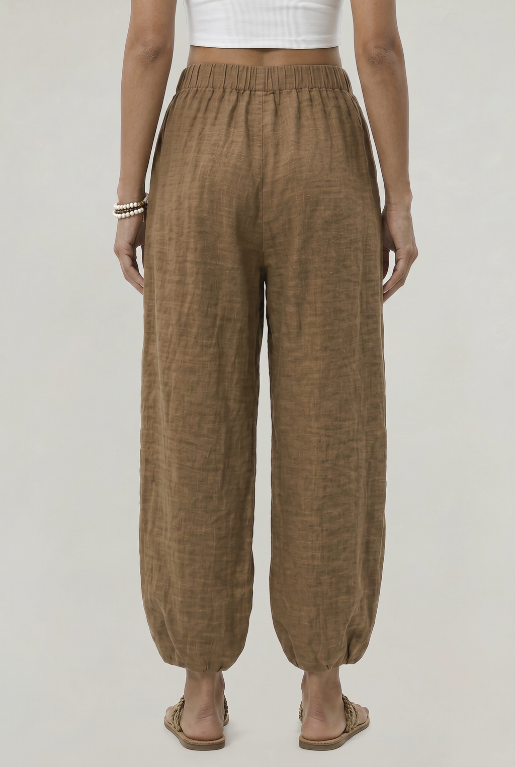 Wide Leg Linen Women's Trousers