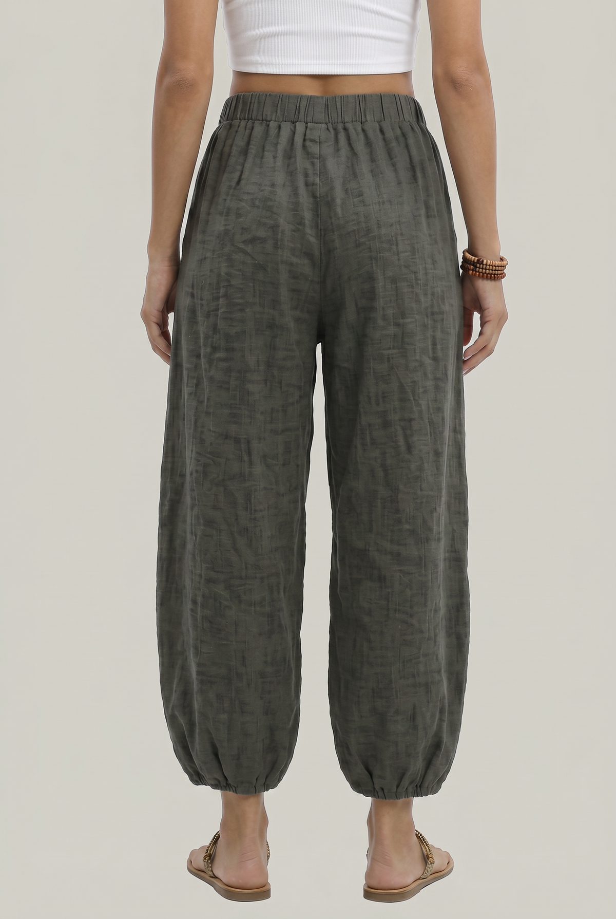 Wide Leg Linen Women's Trousers