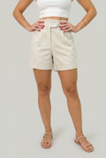 High Waist Linen Women's Shorts