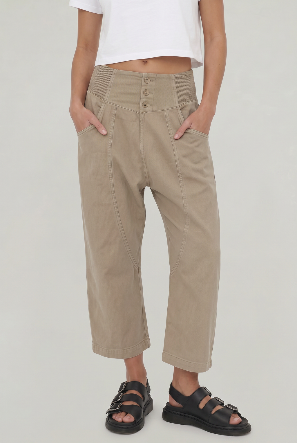 Cotton Linen Wide-Leg Women's Pants