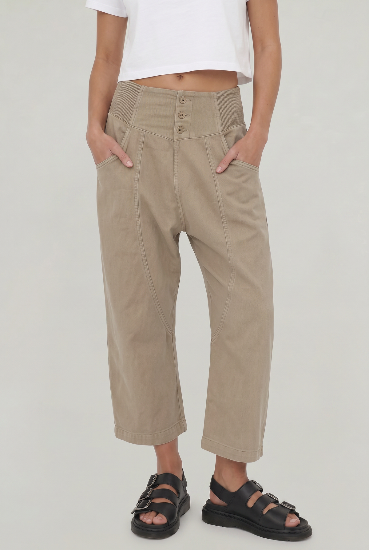 Cotton Linen Wide-Leg Women's Pants