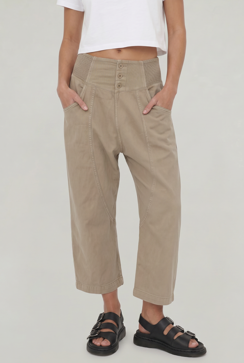 Cotton Linen Wide-Leg Women's Pants