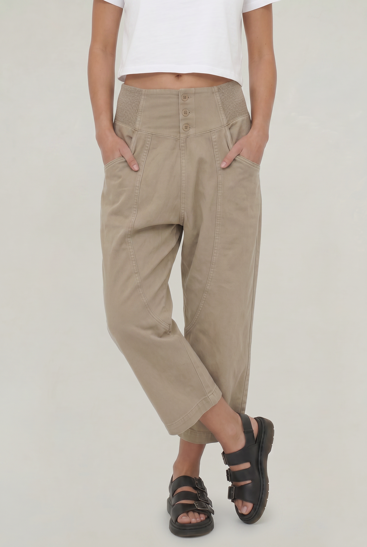 Cotton Linen Wide-Leg Women's Pants