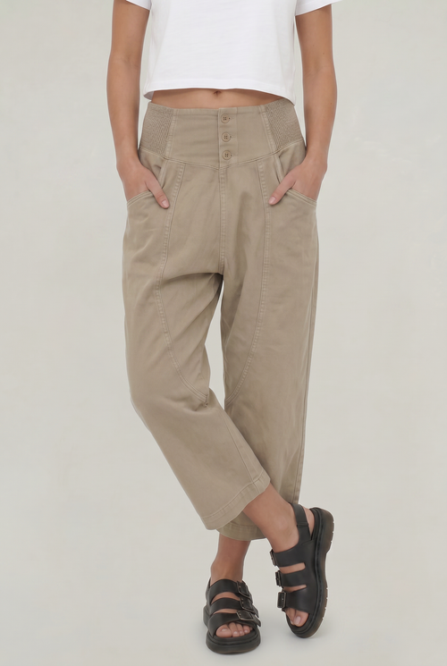 Cotton Linen Wide-Leg Women's Pants