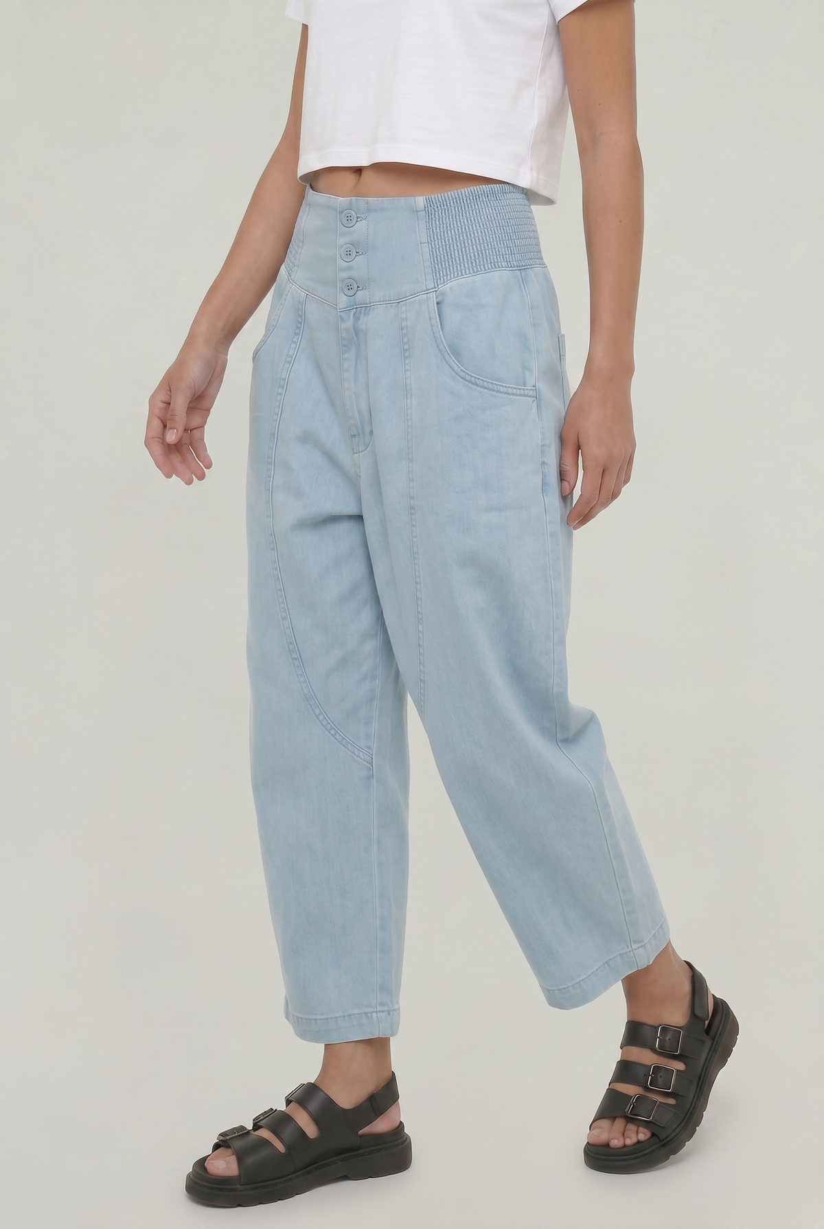 Cotton Linen Wide-Leg Women's Pants
