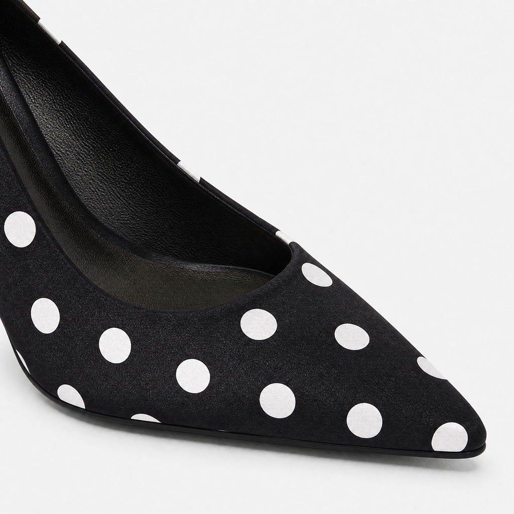 Polka Dot Pointed Toe Stiletto Women's Heels