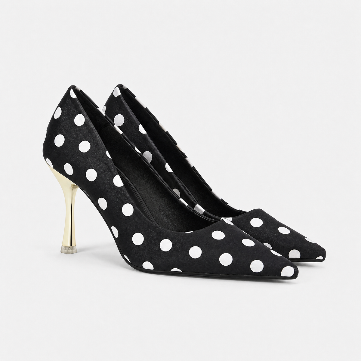 Polka Dot Pointed Toe Stiletto Women's Heels