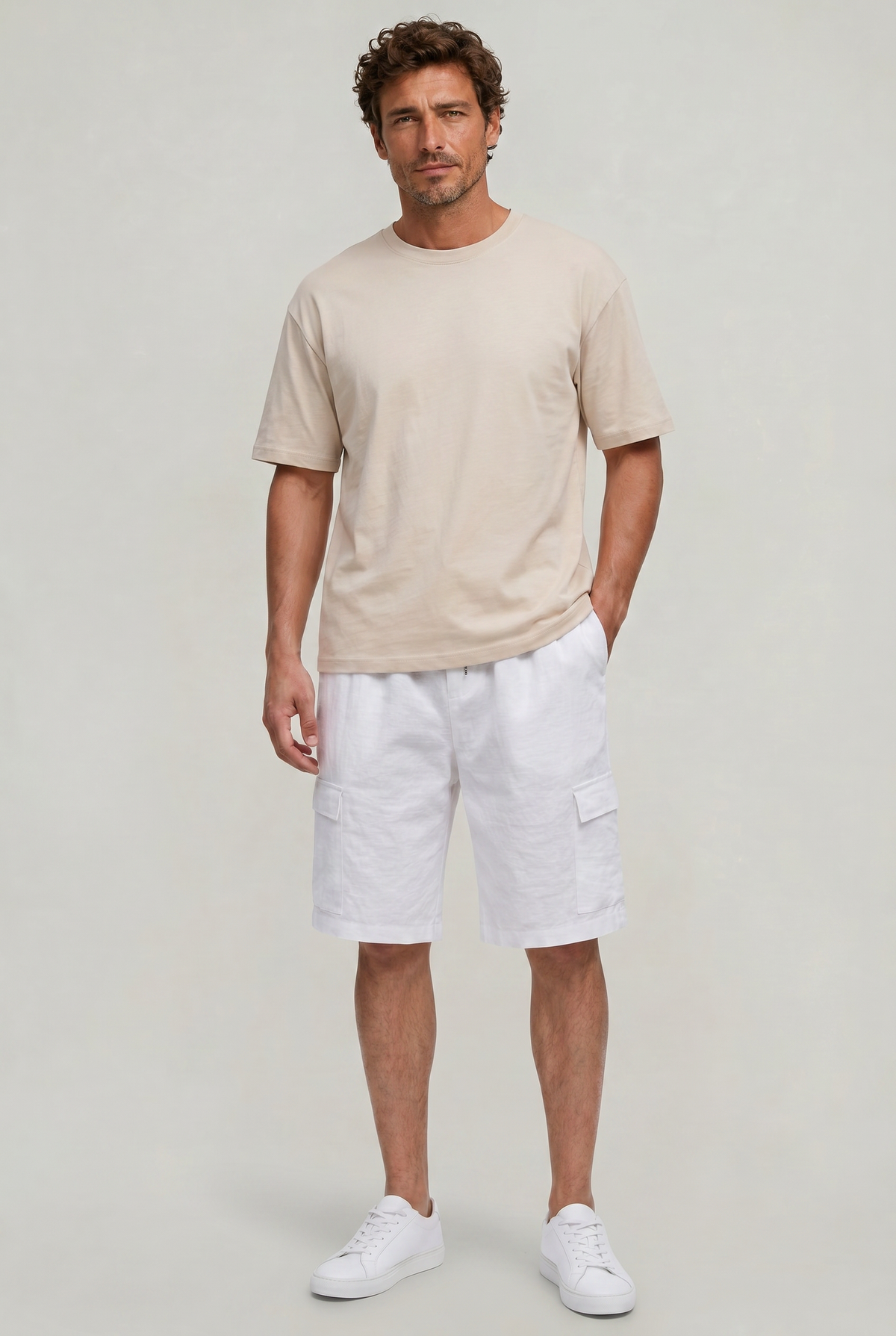 Men's Linen Cargo Shorts