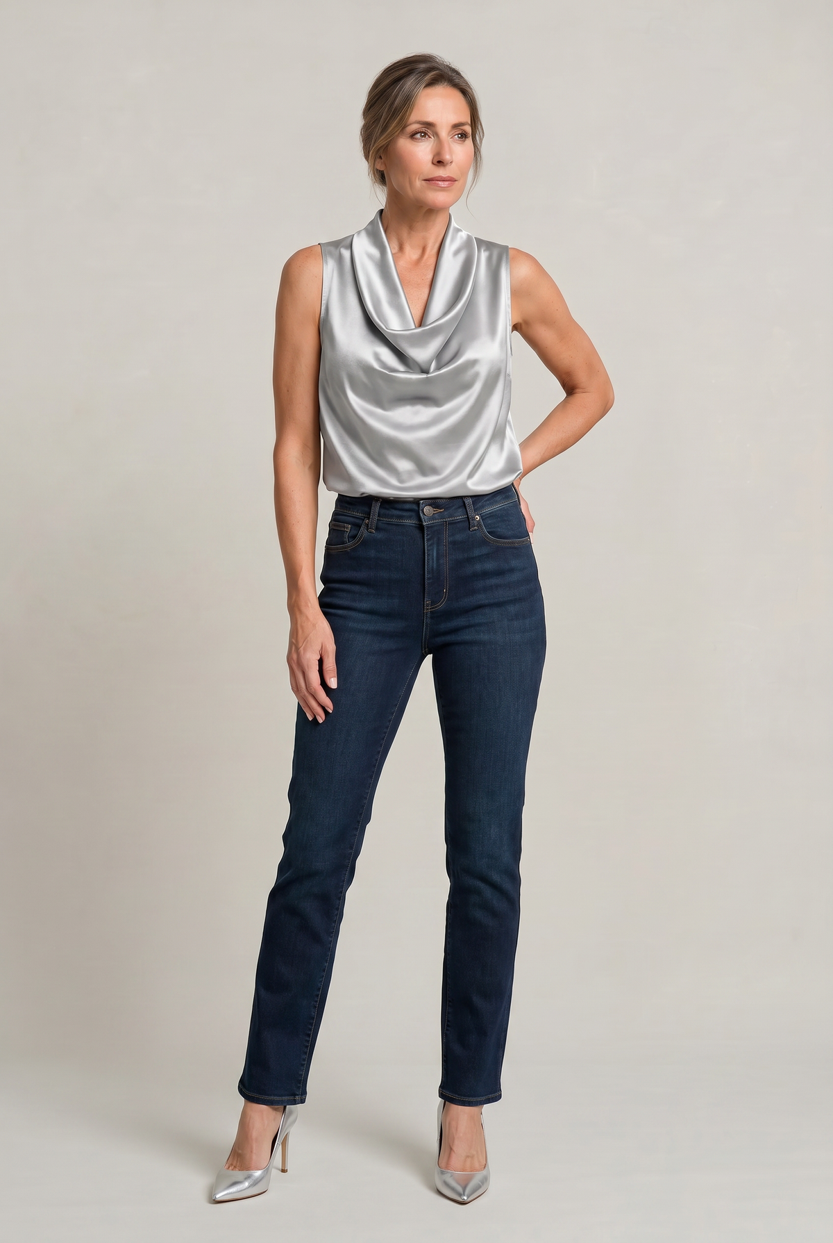 Draped Cowl Neck Sleeveless Women's Cami Top