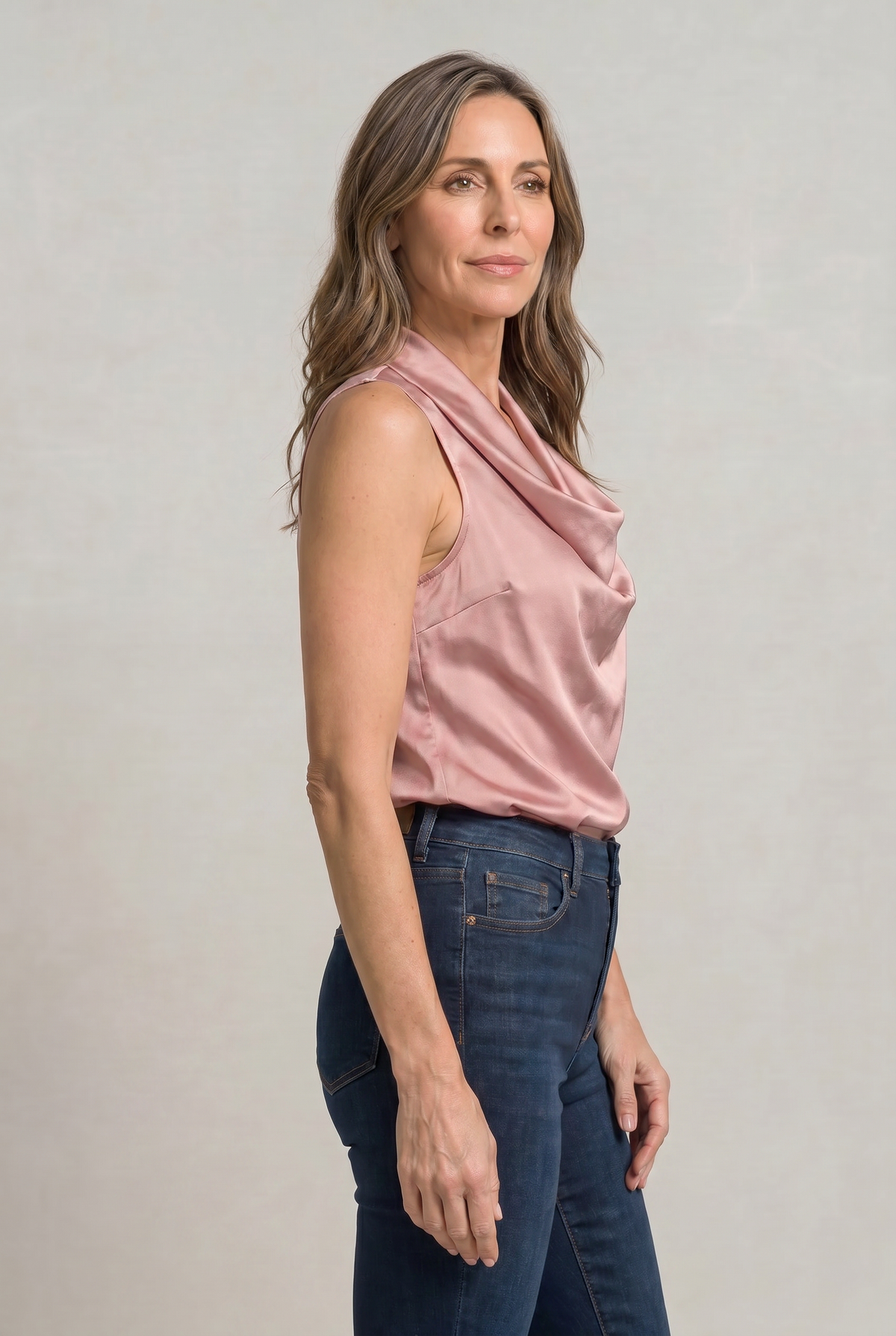 Draped Cowl Neck Sleeveless Women's Cami Top