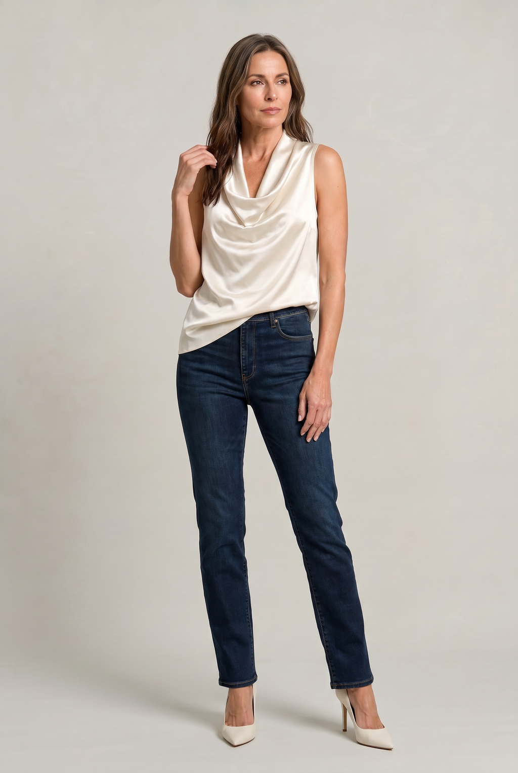 Draped Cowl Neck Sleeveless Women's Cami Top