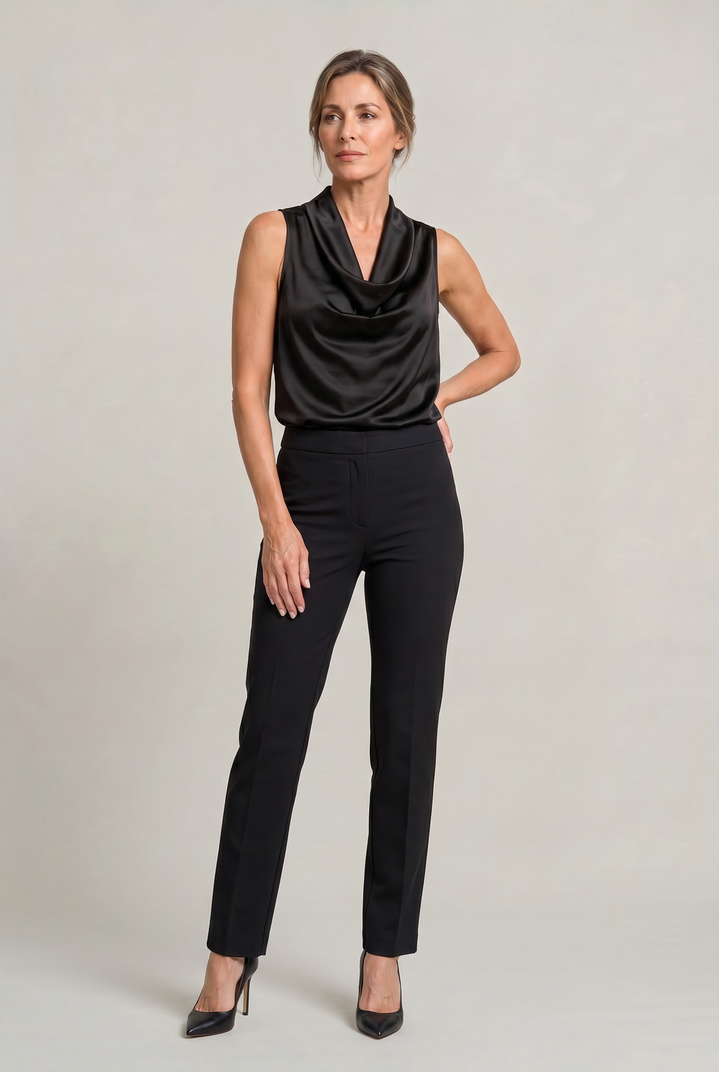 Draped Cowl Neck Sleeveless Women's Cami Top
