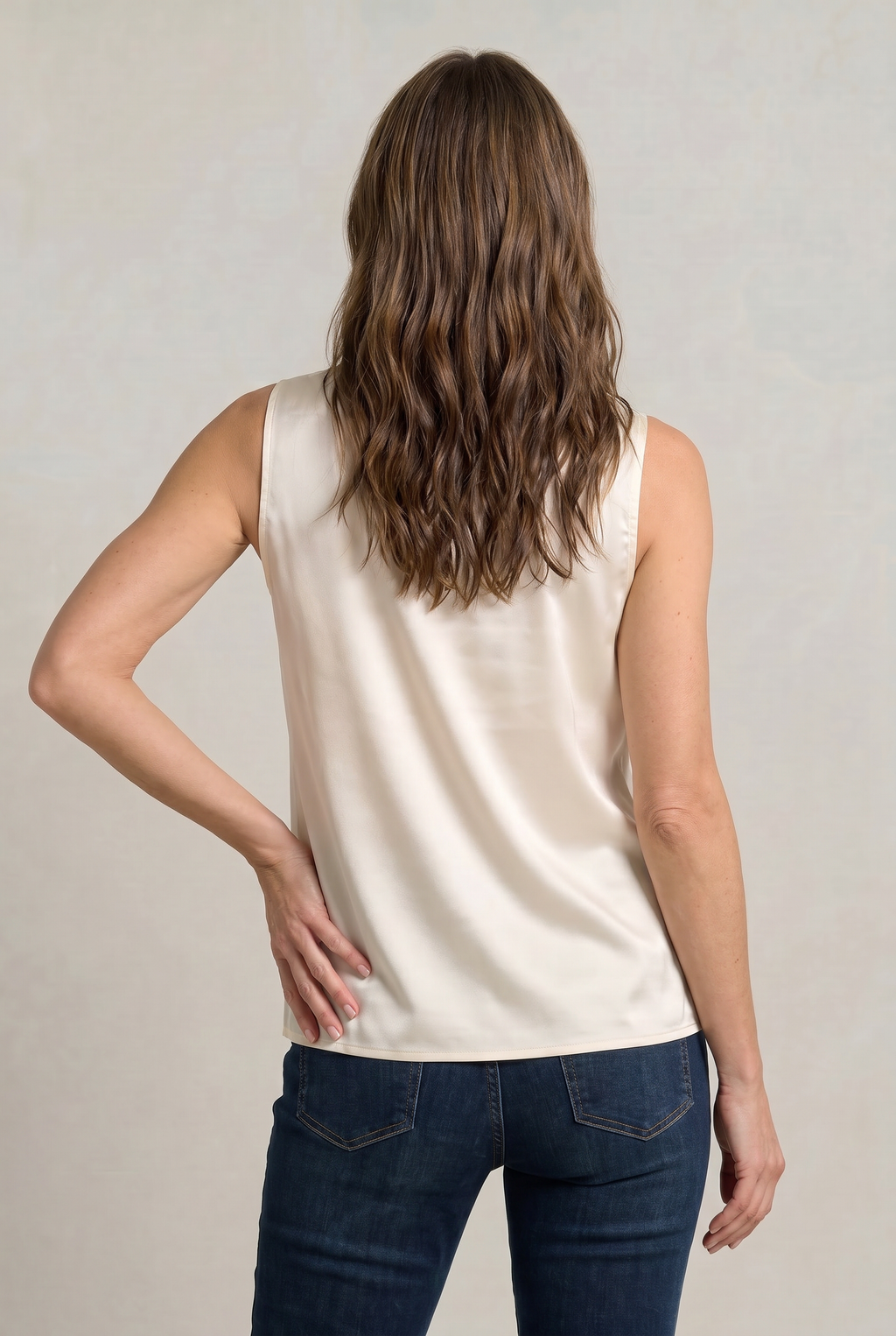 Draped Cowl Neck Sleeveless Women's Cami Top