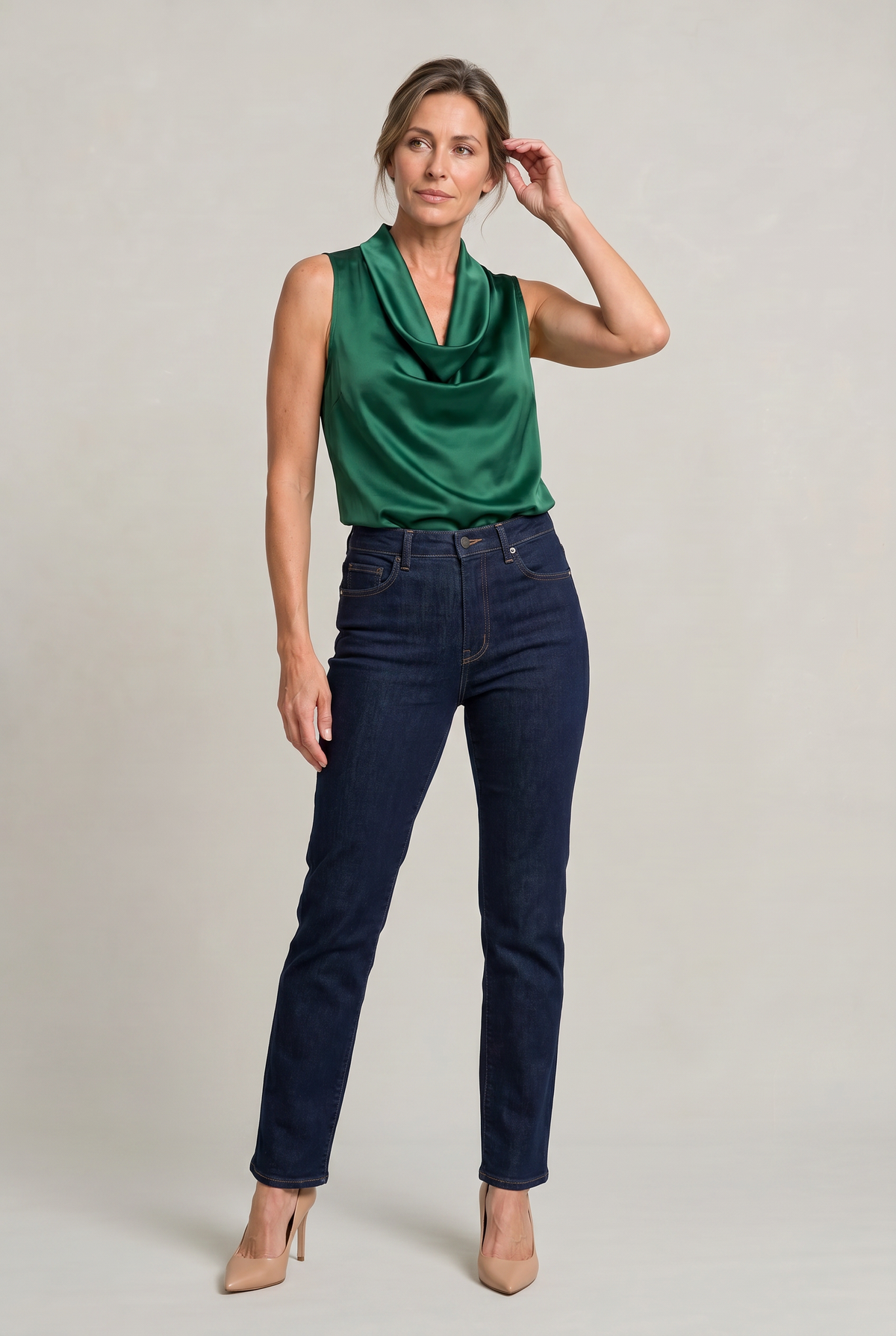 Draped Cowl Neck Sleeveless Women's Cami Top
