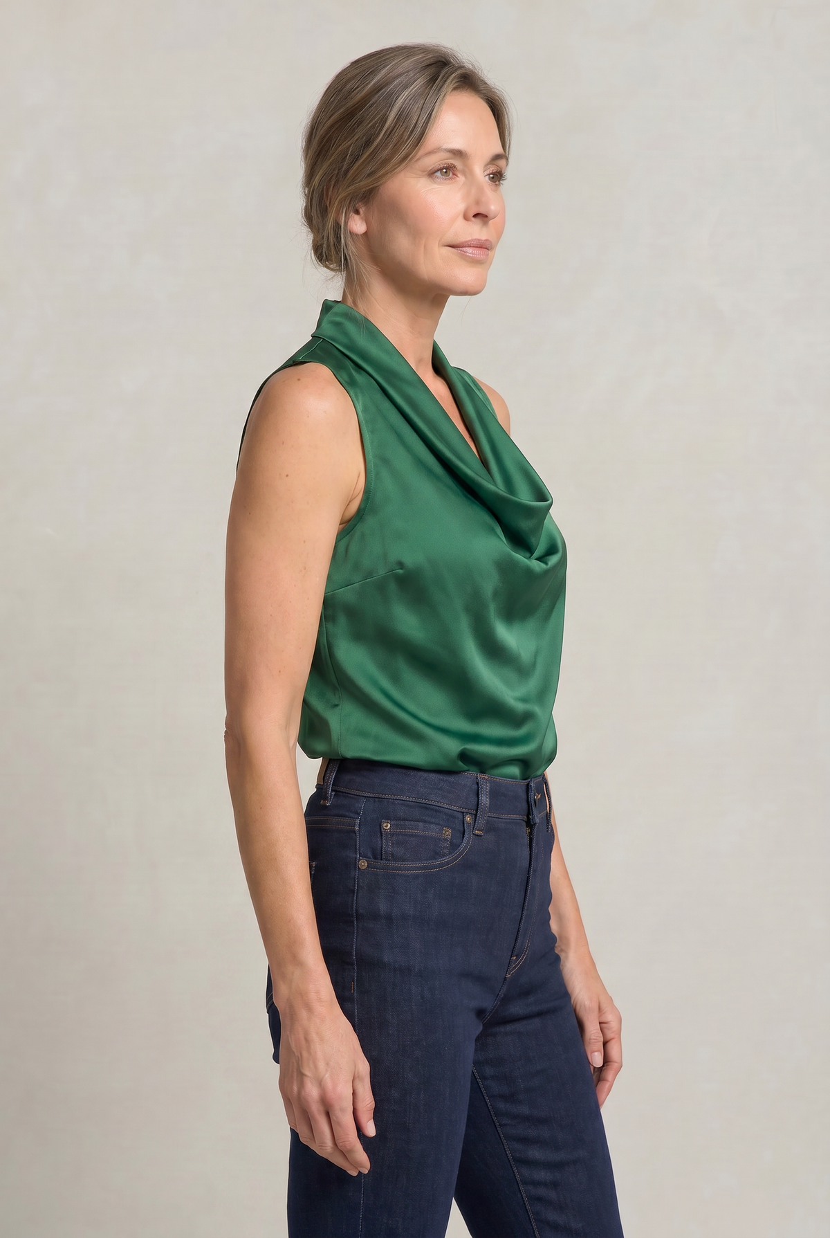 Draped Cowl Neck Sleeveless Women's Cami Top