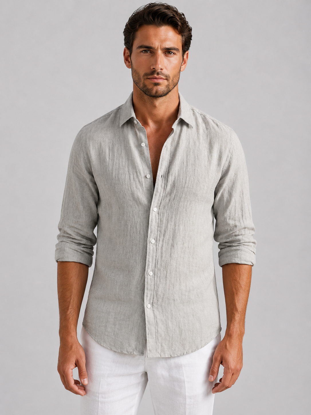 Oliver & Blake Linen Look Relaxed Fit Men's Shirt