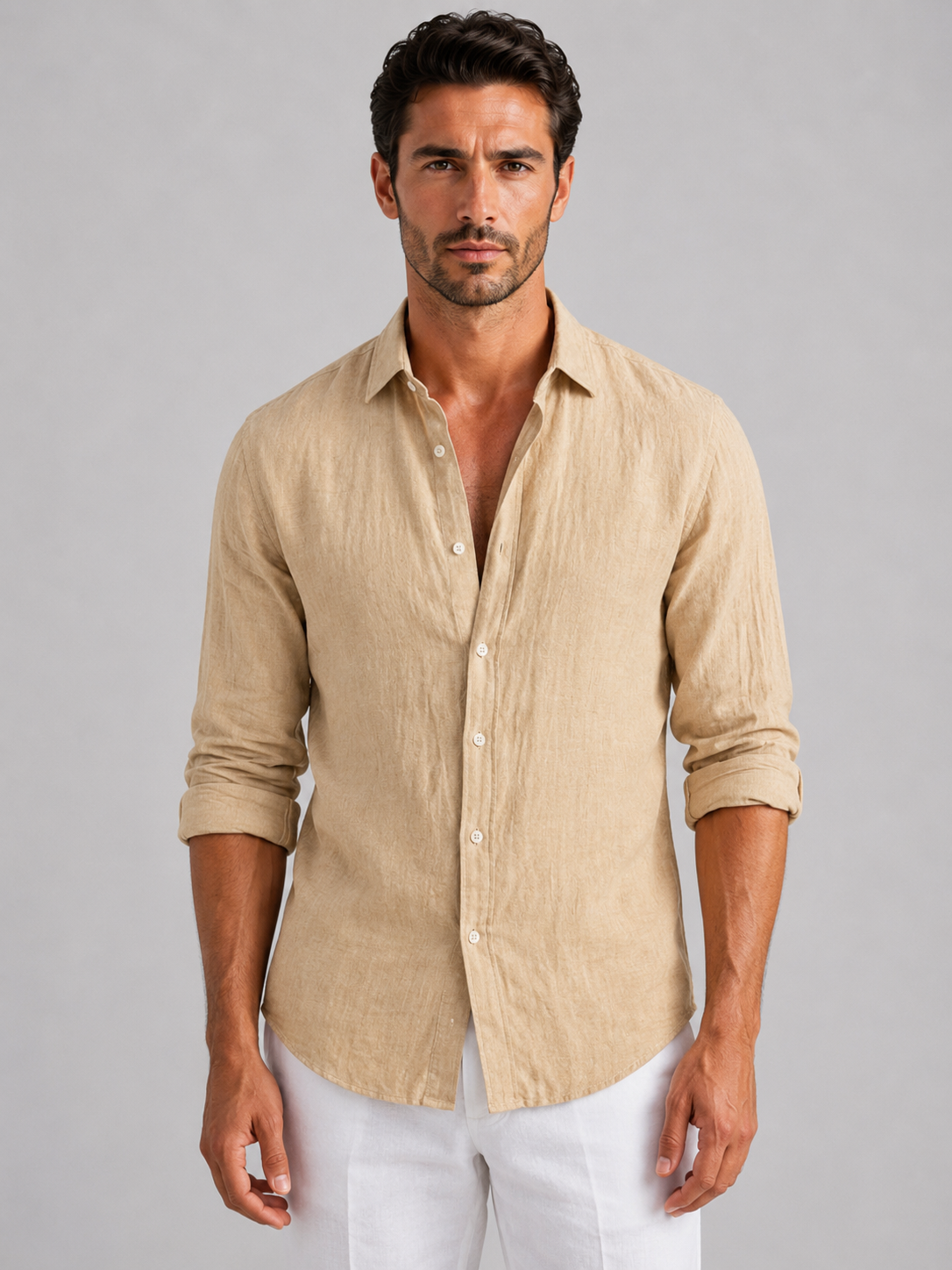 Oliver & Blake Linen Look Relaxed Fit Men's Shirt