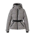 Women's Winter Hooded Padded Parka Ski Jacket with Belt