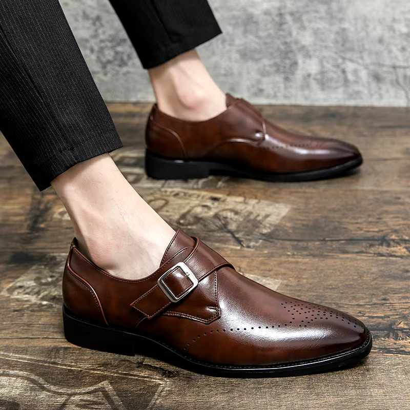 Oliver & Blake Ashford Men's Monk Strap Dress Shoes