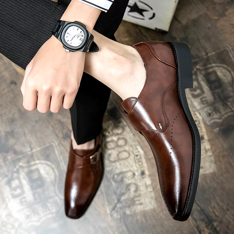 Oliver & Blake Ashford Men's Monk Strap Dress Shoes