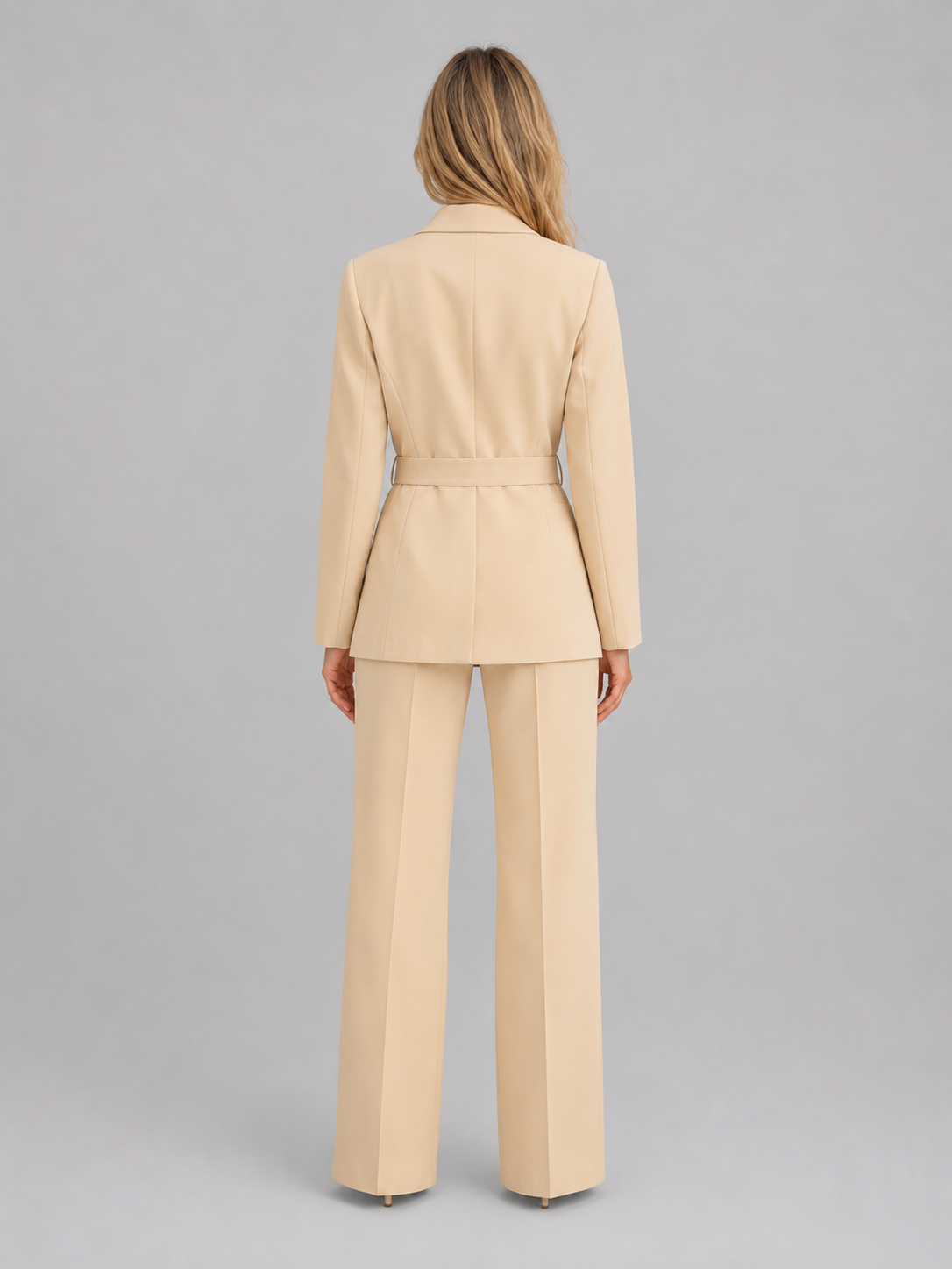Belted Blazer Wide-Leg Women's Co-Ord Set