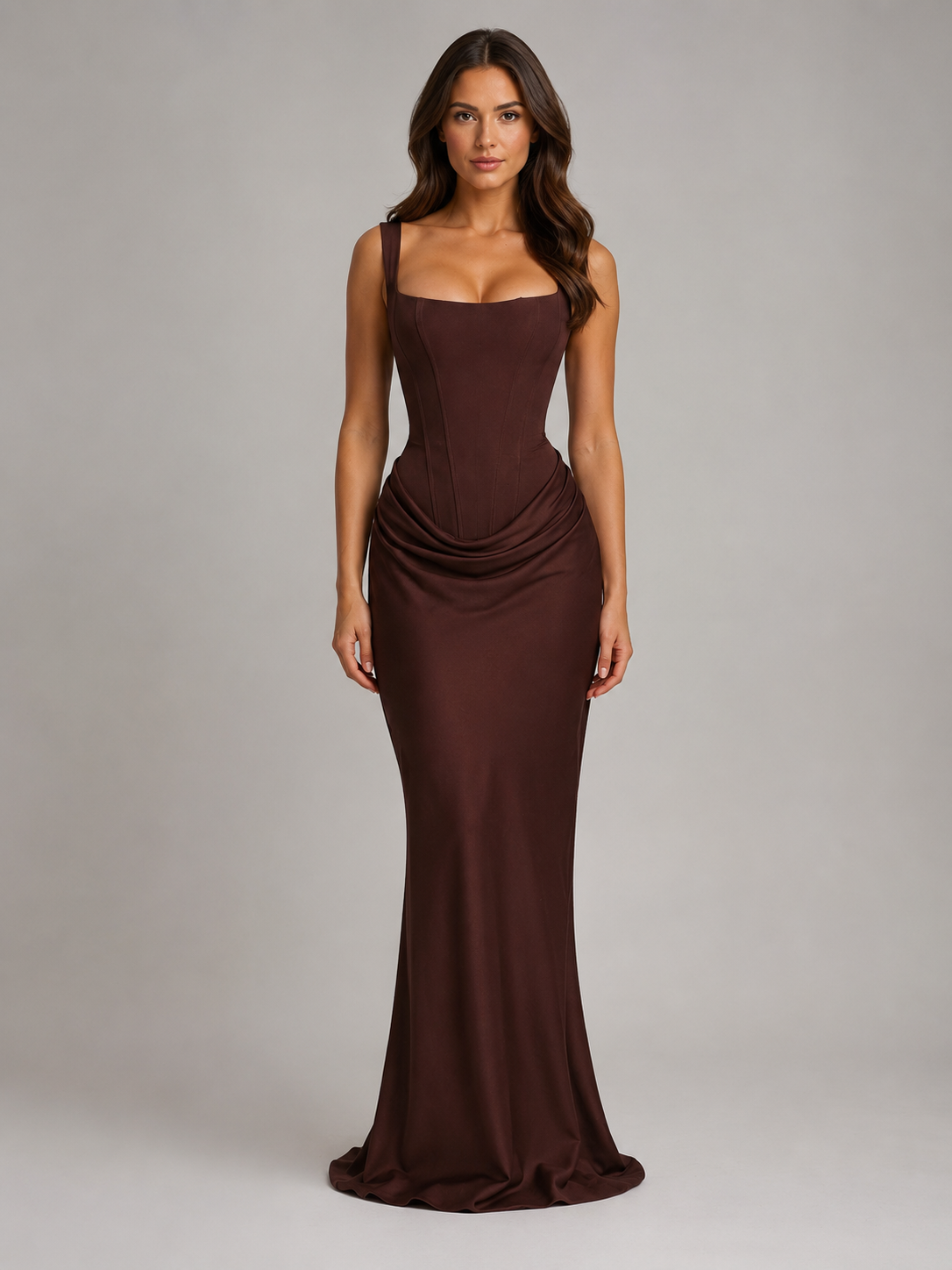 Bodycon Draped Corset Women's Maxi Dress