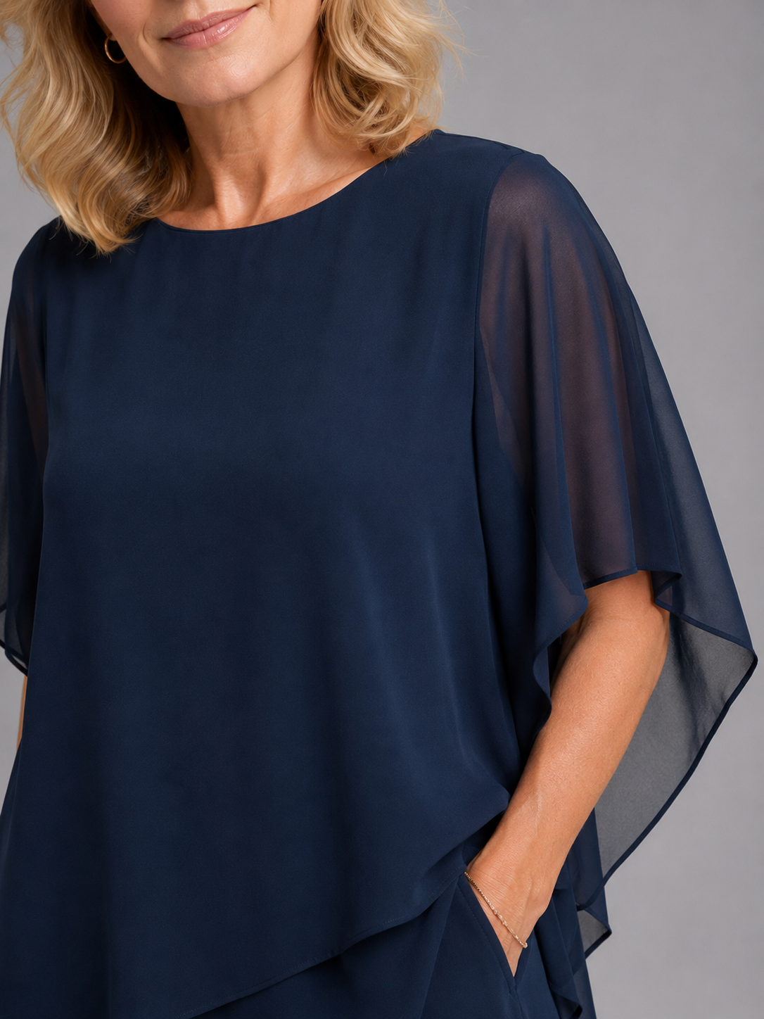 Flowing Wide-Leg Chiffon Women's Two-Piece Set