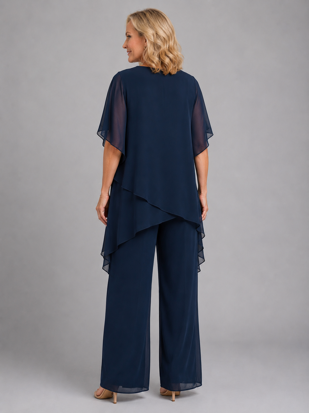Flowing Wide-Leg Chiffon Women's Two-Piece Set