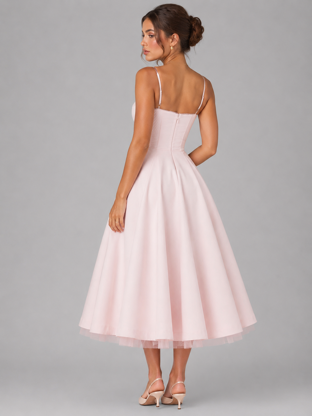 Corset Full Skirt Women's Midi Dress
