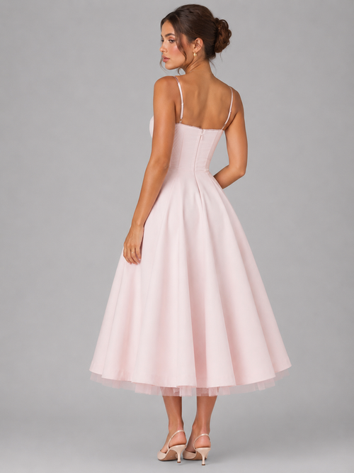 Corset Full Skirt Women's Midi Dress