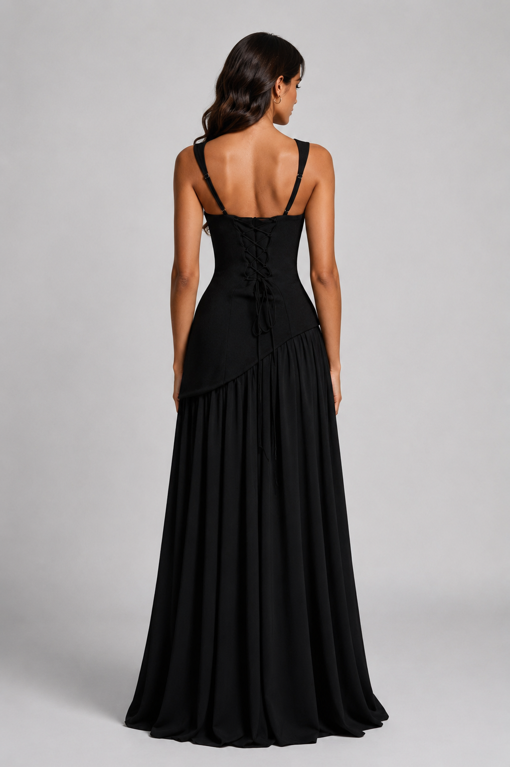 Draped Satin Feel Women's Maxi Dress