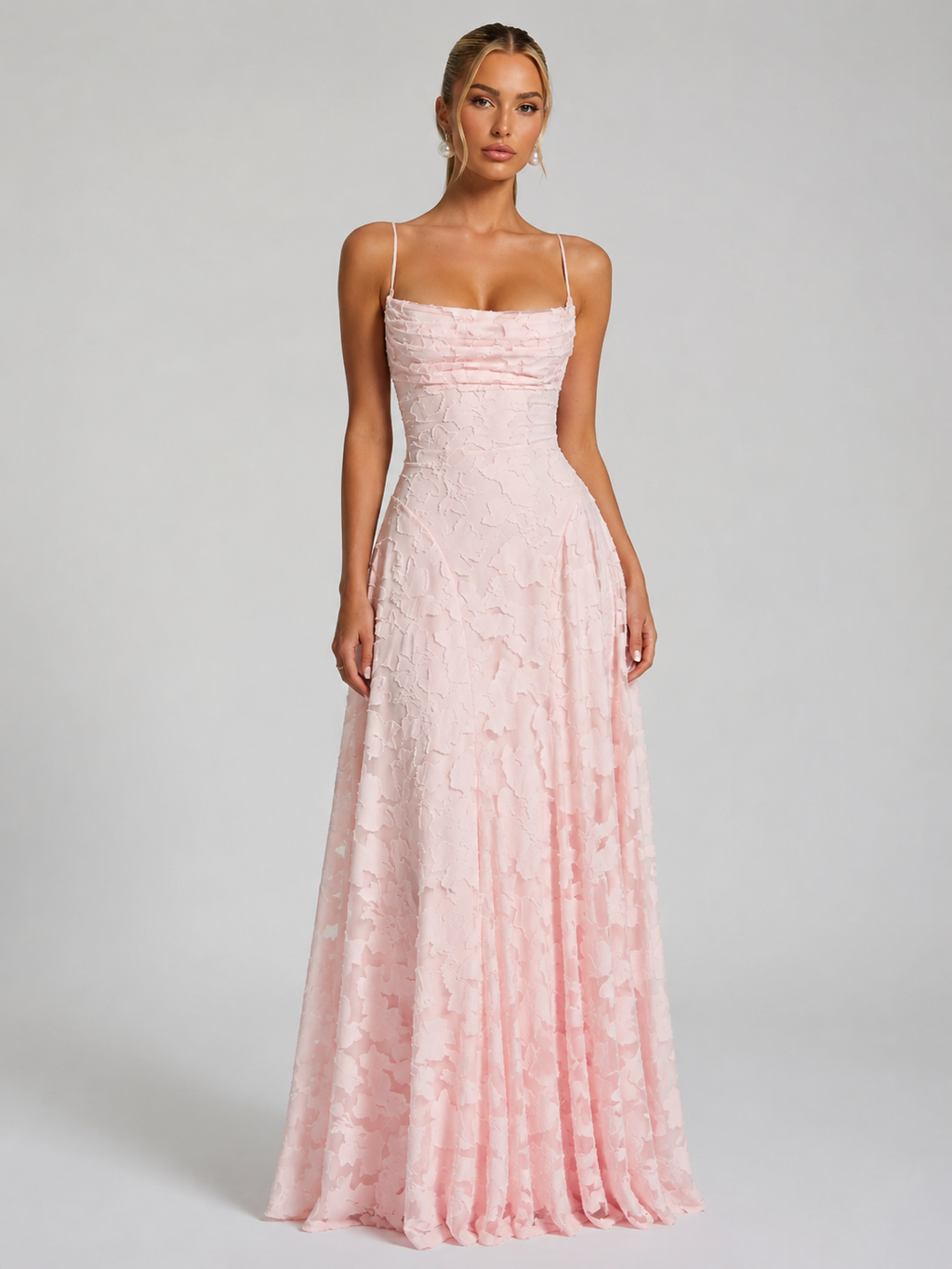 Floral Sculpted Women's Maxi Dress
