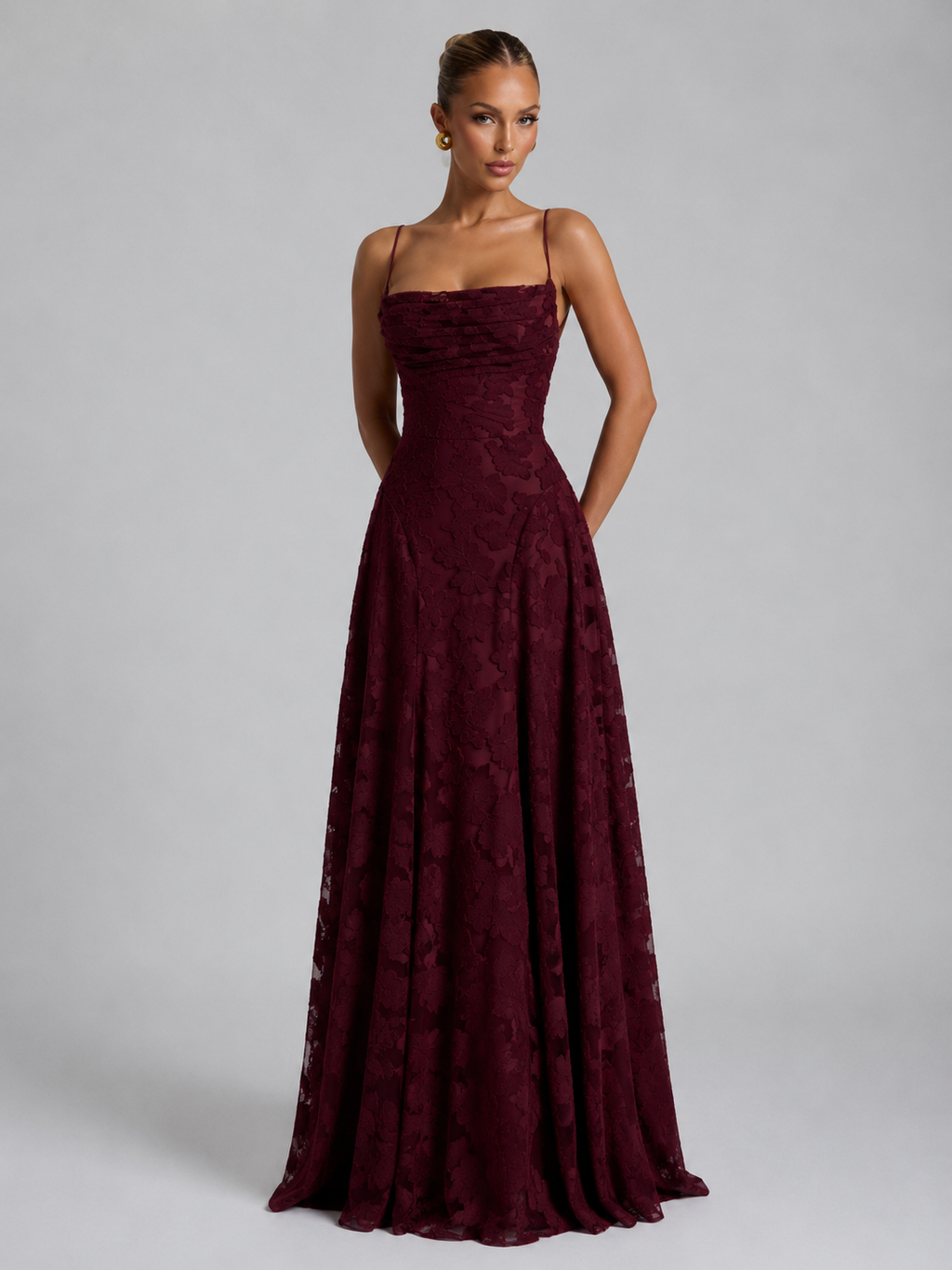 Floral Sculpted Women's Maxi Dress